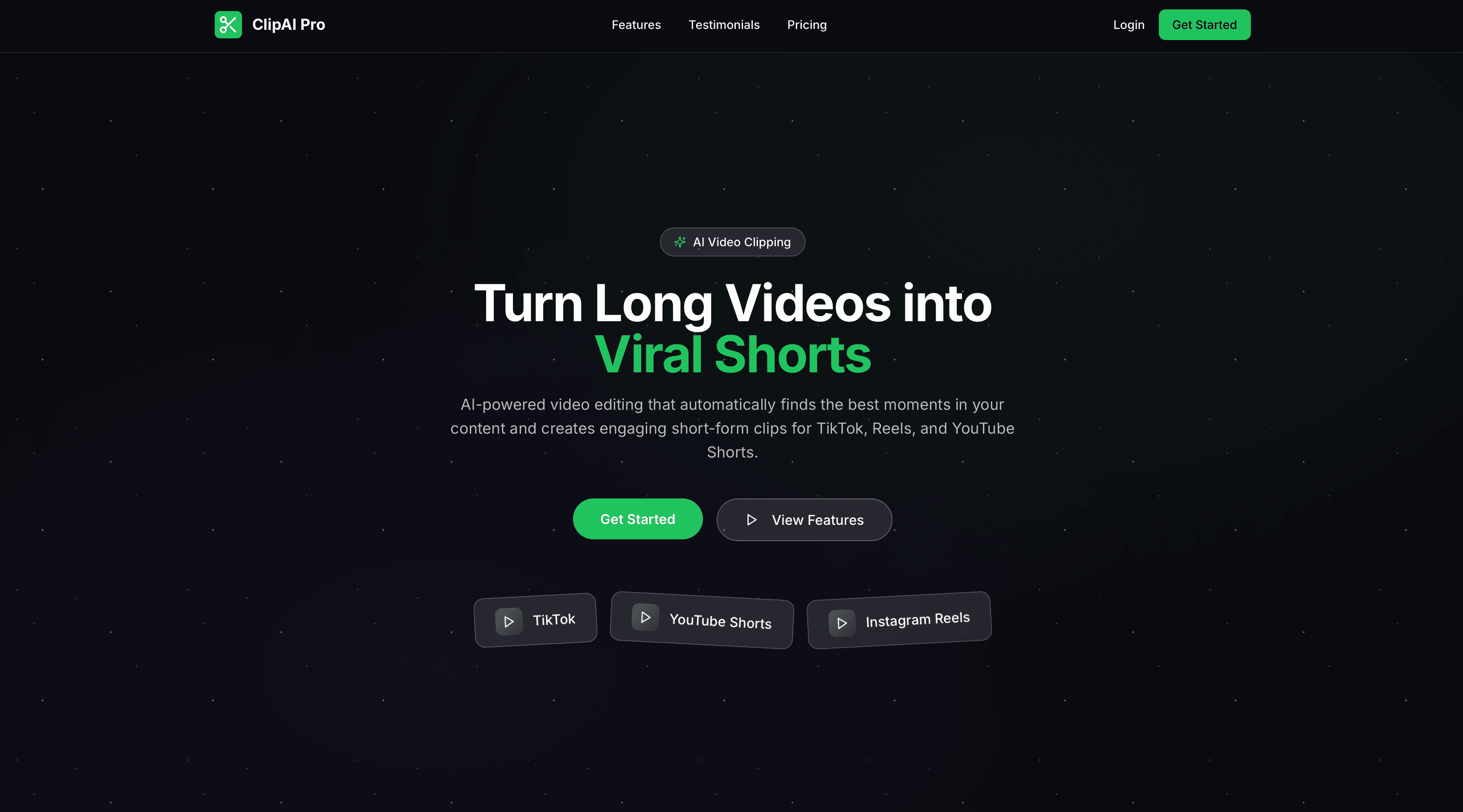 ClipAI Pro Landing Page